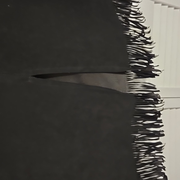 Velvet Black Fringe Skirt - Picture 6 of 7
